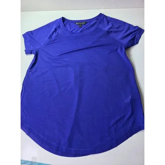 ATHLETA Vapor T-Shirt Royal Blue Active Sporty Sheer Short Sleeve SZ S - Picture 3 of 8